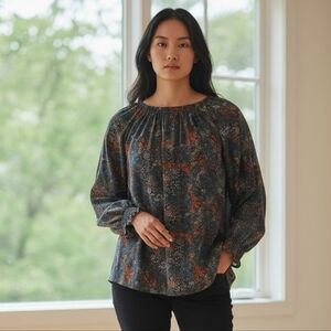 Ava & Viv Plus Size Blouse Multicolor Floral Chiffon Size 2X Posh Sunday Best💵